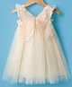 Babyhug Mesh Woven Sleeveless Solid Party Dress With Back Butterfly Applique - Beige