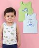 Babyoye Knit Sleeveless Vests With Turtle Print Pack of 3 - Multicolor