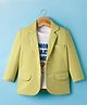 Babyhug Cotton Knit Full Sleeves Party Blazer With T-Shirt - Light Green