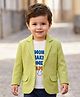 Babyhug Cotton Knit Full Sleeves Party Blazer With T-Shirt - Light Green