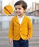 Babyhug Knit Full Sleeves Solid Colour Blazer -  Mustard