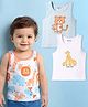Babyoye Knit Sleeveless Vests With Animal Print Pack of 3 - Multicolor
