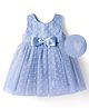 Babyhug Woven Sleeveless Swiss Dot Party Dress with Bow Applique &