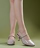 Shoetopia Glossy Finished Slingback Kitten Heel Pumps - Cream