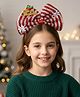 Ziory Christmas Theme Snowflake & Bow Applique Detailed Hair Band - Red