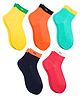Neska Moda Cotton Elastane Knit Pack Of 5 Solid Socks - Multi Colour