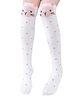 Neska Moda Cotton Elastane Knit Animal & Polka Dots Designed Socks - White