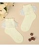 Neska Moda Embroidered Lace  Embellished Socks - Off White