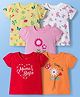Doodle Poodle 100% Cotton Single Jersey Knit Half Sleeves T-Shirt With Floral Print Pack Of 5 - Multicolour