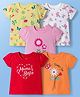 Doodle Poodle 100% Cotton Single Jersey Knit Half Sleeves T-Shirt With Floral Print Pack Of 5 - Multicolour
