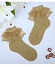 Neska Moda Cotton Elastane Knit Frill Detailed Socks - Green