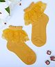 Neska Moda Cotton Elastane Knit Frill Detailed Socks - Yellow