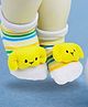 Neska Moda Striped & Puppy Applique Detailed Socks -  Yellow & White