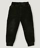 Hrit Denim Knit Washed Solid Washed Jogger Style Pants  - Black
