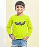 Hrit Fleece Knit Full Sleeves Crocodile Applique Sweatshirt  - Neon Green