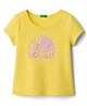 UCB Cotton Knit Half Sleeves T-Shirt With Holiday Print - Yellow