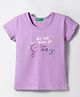 UCB Cotton Knit Half Sleeves T-Shirt With Text Print - Purple