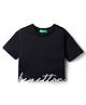 UCB Cotton Knit Half Sleeves T-Shirt With Benetton Embroidery - Black