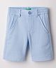 UCB Cotton Woven Knee Length Solid Colour Short - Blue