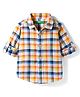 UCB Cotton Woven Full Sleeves Checks Shirt - Orange