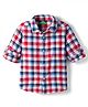 UCB Cotton Woven Full Sleeves Checks Shirt - Red