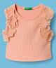 UCB Cotton Knit Sleeveless Top with Floral Applique - Pink
