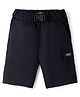 UCB Cotton Woven Knee Length Solid Shorts - Black