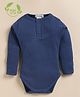 Cot & Candy Organic Cotton Knit Full Sleeves Solid Onesie - Navy Blue