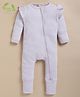 Cot & Candy Organic Cotton Knit Full Sleeves Solid Romper - Lavender