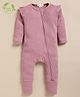Cot & Candy Organic Cotton Knit Full Sleeves Solid Romper - Baby Pink
