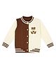 Kidbea Fleece Knit Full Sleeves Teddy Bear Patch Detailed Winter Sweater - Brown