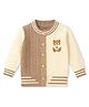 Kidbea Fleece Knit Full Sleeves Teddy Bear Patch Detailed Winter Sweater - Beige