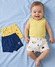 Babyoye Cotton Lycra Knit Star Printed Trunks Pack of 3 - Multicolour