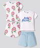 Bonfino 100% Cotton Knit Half Sleeves T-Shirt & Shorts Co-ord Sets With Floral Print Pack of 2 - Multicolor