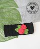 Woonie Hand Knitted Floral Applique Detailed Headband - Black