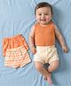 Babyoye Elastane Knit Striped & Tiger Printed Trunks Pack of 3 - Multicolor