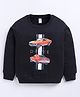 Nottie Planet Cotton Looper Knit Cotton Full Sleeves Ford Mustang GT Printed Light Winter Sweatshirt - Black