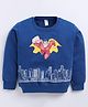Nottie Planet Cotton Looper Knit Full Sleeves Superhero Printed Light Winter Sweatshirt - Blue