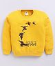 Nottie Planet Cotton Looper Knit Full Sleeves Ninja Printed Light Winter Sweatshirt - Yellow
