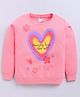 Nottie Planet Cotton Looper Knit Full Sleeves Floral & Heart Printed Light Winter Sweatshirt - Coral