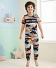 Pine Kids 100% Cotton Knit Half Sleeves Camouflage Printed Co-Ords T-Shirt & Pyjama Night Suit - Multicolour