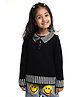 JoE Hazel Knit Full Sleeves Striped Sweater - Black