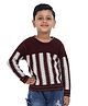 JoE Hazel Knit Full Sleeves Striped Sweater - Wine