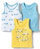 Babyoye Elastane Knit Sleeveless Vests With Car Print Pack of 3 - Multicolor