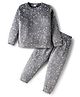 Babyhug Velour Woven Full Sleeves Co-ords Winter Wear Suit with Star Print - Grey