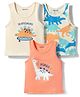 Babyoye Elastane Knit Sleeveless Vests With Dino Print Pack of 3 - Multicolor