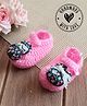 Woonie Hand Knitted Bow Applique Detailed Booties - Pink
