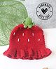 Woonie Hand Knitted Strawberry Designed Bucket Cap - Red - Circumference 32.5 Cm