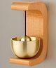 Ecofynd 1-Pack Wooden Door Chime with Brass Bell | Self-Adhesive Magnetic Vintage Door Bell for Home, Shop, Office | Decorative Wall Mount, Serene Acoustic, Gift