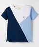 Ollypop Cotton Knit Half Sleeves T-Shirt With Cut & Sew Design - Multicolor